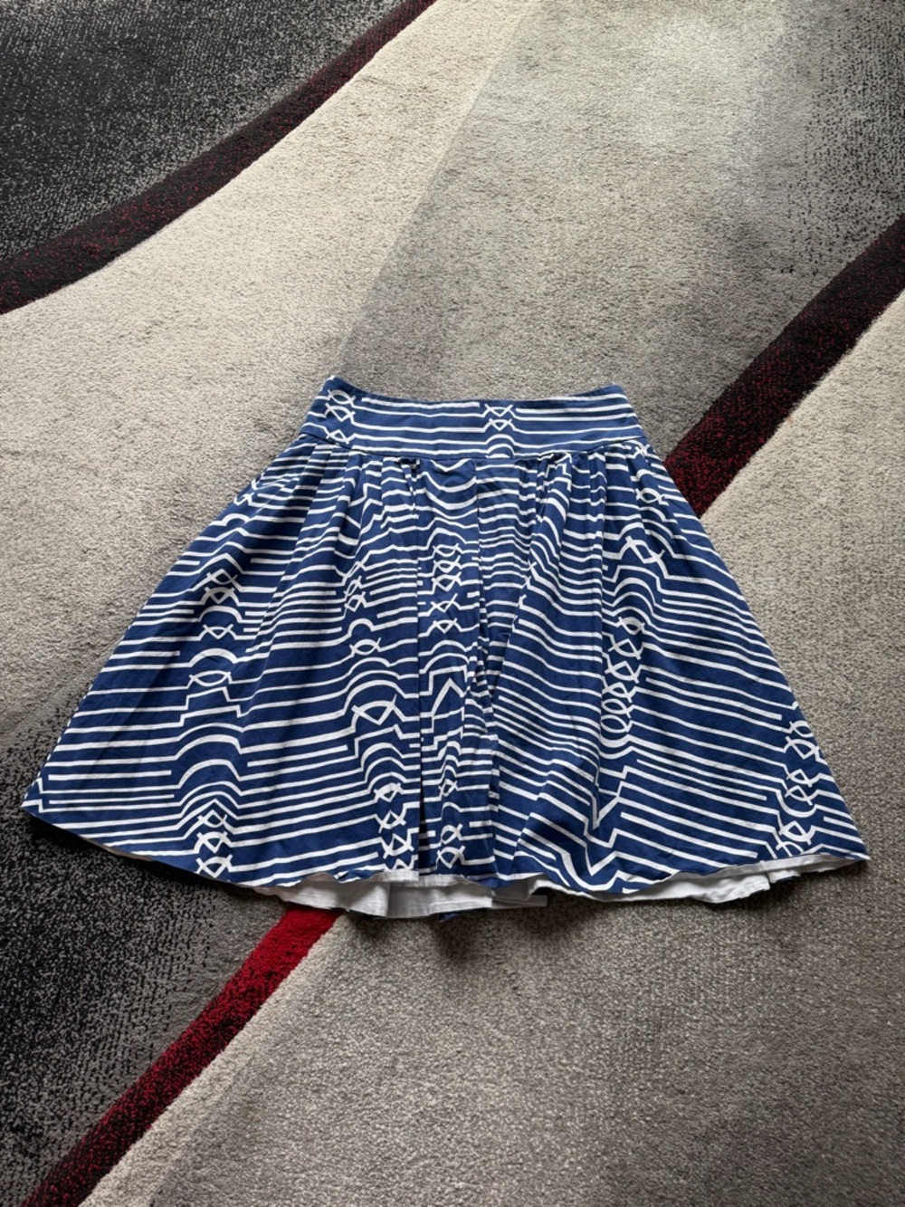 Maeve Anthropologie Navy Nautical Fit & Flare Skirt